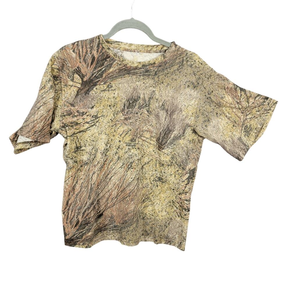 Game Winner Mens Mossy Oak Break Up Camo Cotton T-Shirt Small Preowned Hunting